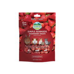 Oxbow fraises lyophilisées: morceau croquant idéal pour l'enrichissement des petits animaux.