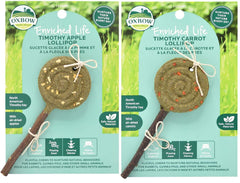 Oxbow Lollipop Timothy pomme: friandise naturelle pour petits animaux et exercice dentaire.