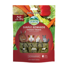 Oxbow Simple Rewards, sachet carottes et poivrons, récompense saine pour lapins et cochons d'Inde.