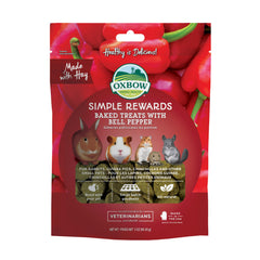 Oxbow Simple Rewards : sachet poivron et foin, favorise la mastication et le bien-être.