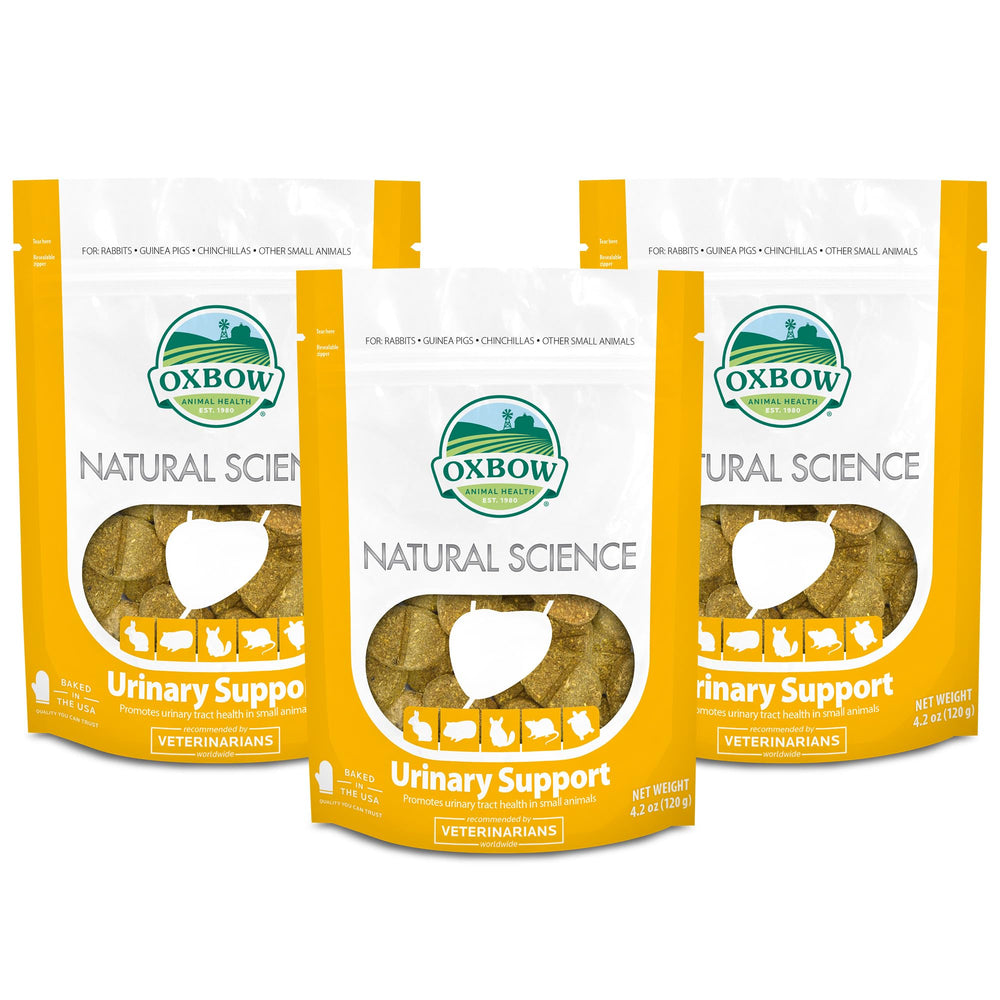Oxbow Soutien Urinaire Naturel pour Lapin – sachet, soutien potentiel pour l’hygiène urinaire.
