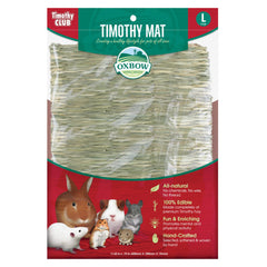 Tapis Oxbow Timothy Hay Mat à plat, surface confortable et comestible.