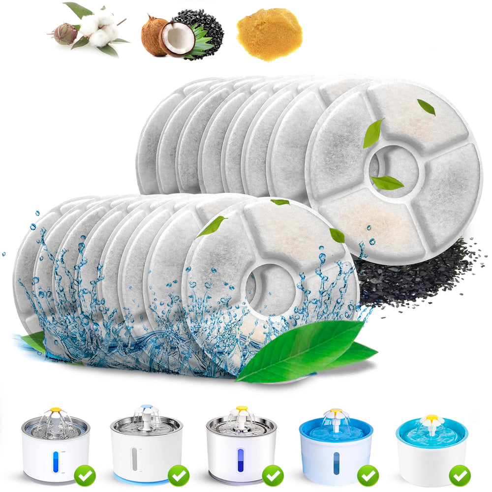 Filtre OYES rond 81oz pour fontaine chat, eau plus propre et goût amélioré.