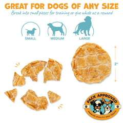 Pack Approved Chicken Chips sans additifs, friandise simple et sûre pour les chiens sensibles.