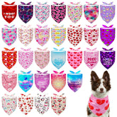 Bandana Pai Sence pour gros chien Saint-Valentin, vue frontale, parfait pour séances photo.