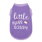 Paiaite haut pour chien sans manches Little Miss Sassy, image avant, idéal pour les promenades estivales.