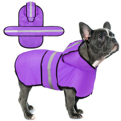 Paiaite manteau imperméable pour chien avec capuche violet, idéal par temps de pluie