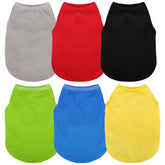 Paiaite: ensemble de 6 chemises chien sans manches en coton, confort quotidien.