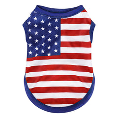 Gilet Paiaite pour chien bleu avec drapeau américain favorise le mouvement lors des balades.