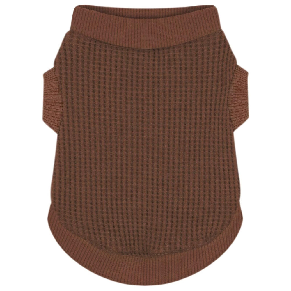 Paiaite haut-chien sans manches stretch brun, confort léger pour petits chiens.