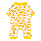 Paiaite pyjama chien onesie dessin canard imprime; confort pour les promenades nocturnes.
