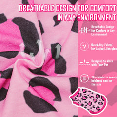 Paiaite T-shirt chien rose léopard - tissu respirant pour l'été
