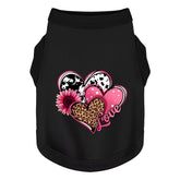 Paiaite T-shirt chien coton doux avec cœur et amour, confort quotidien.