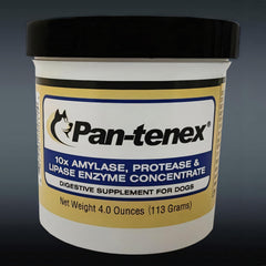 Pan-tenex, bouteille d'enzymes digestives pour chiens, soutient potentiellement la digestion.