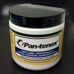 Pan-tenex enzymes digestives pour chiens — bouteille prête à l'emploi pour soutenir la digestion après les repas.