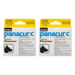Panacur C Canine Dewormer : boîte et étiquette, usage pratique