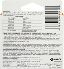 Sachets Panacur C de 4 g, dose quotidienne facile à préparer.