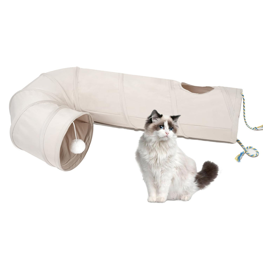 PAOPO Cat Tunnel pliable 2 voies avec boule interactive pour divertir le chat