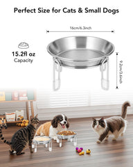 Bol chat anti-fatigue moustaches PapiCola pour un repas confortable.