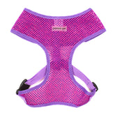 Harnais Parisian Pet pour chien avec mesh respirant rose et violet, confort maximal lors des promenades.