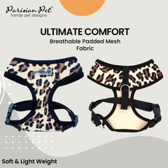 Harnais Parisian Pet avec maille respirante et rembourrage doux pour le confort.