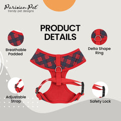 Détail tissu Parisian Pet plaid rouge, douceur et durabilité