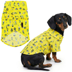 Parisian Pet Cactus Shirt pour chien imprimé cactus sur fond jaune, style estival