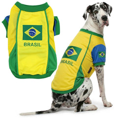 Parisian Pet maillot Brésil pour chien avec broderie dos, look sportif