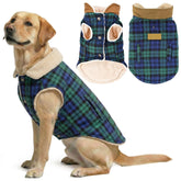 Manteau Parisian Pet pour chien, plaid écossais vert foncé, chaleur et style.
