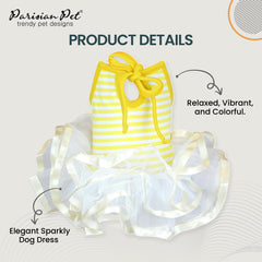 Robe Parisian Pet ballerine pour chien, mariage en dentelle légère, élégance assurée.