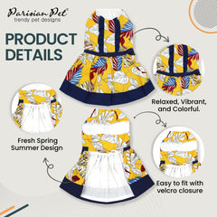 Tissu léger et respirant de la robe Parisian Pet, confort tout au long de la journée.