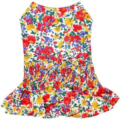 Robe Parisian Pet fleurie multicolore pour chien, idéale pour sorties estivales.