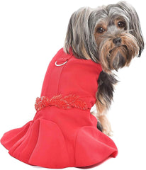 Robe rouge embellie Parisian Pet pour chien moyen, allure chic pour occasions festives.