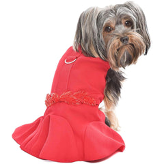 Robe rouge Parisian Pet pour grand chien vue avant, allure chic et légère