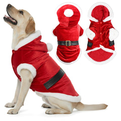 Parisian Pet Sweat capuche Noël vue visage, chaleur douce pour balades hivernales.