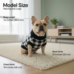 Pull en tricot cable blanc et noir par Parisian Pet, chaleur douce et durable.