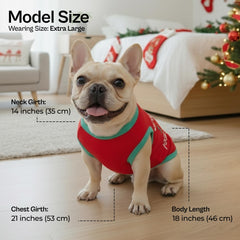 Tee-shirt Parisian Pet avec broderie Noël, idéal pour sorties quotidiennes.