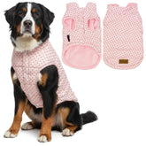 Parisian Pet Veste Chien Rose à Pois Avant, chaleur douce pour sorties hivernales.