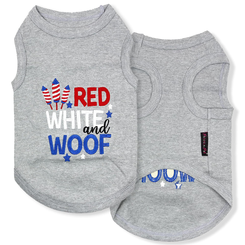 Veste patriote Parisian Pet pour grand chien, graphisme rouge et blanc, idéal pour les fêtes