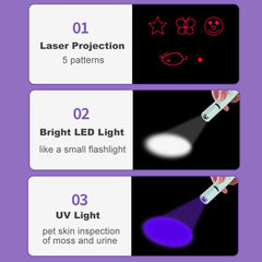 Pointeur laser PARTSPOWER avec 5 modes de projection pour l'amusement.