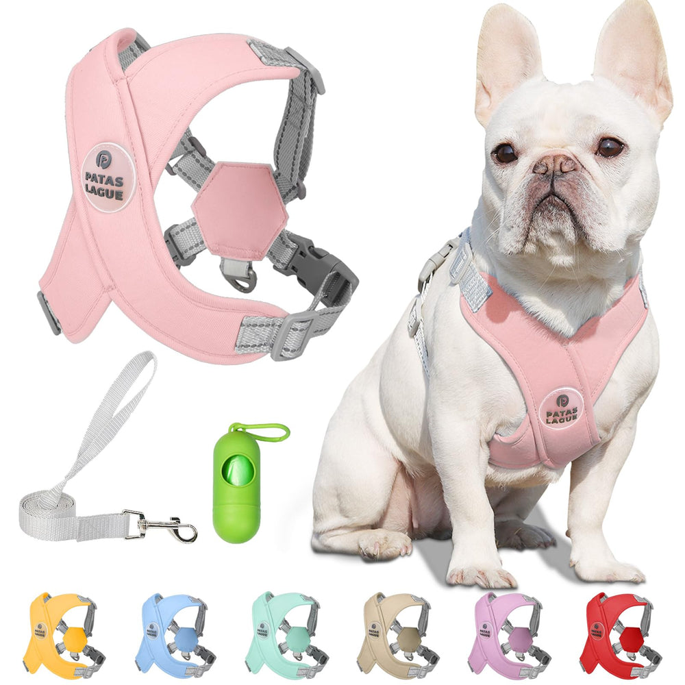 Patas Lague harnais chien rose pour promenades douces et sécurisées