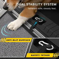 Cadre aluminium robuste PATHOSIO PETS, supporte jusqu'à 250 lb pour chiens de toutes tailles.