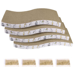 PatiencET Chat Grattoir Carton 4-pack – vue d’ensemble, prêt à offrir à votre chat.