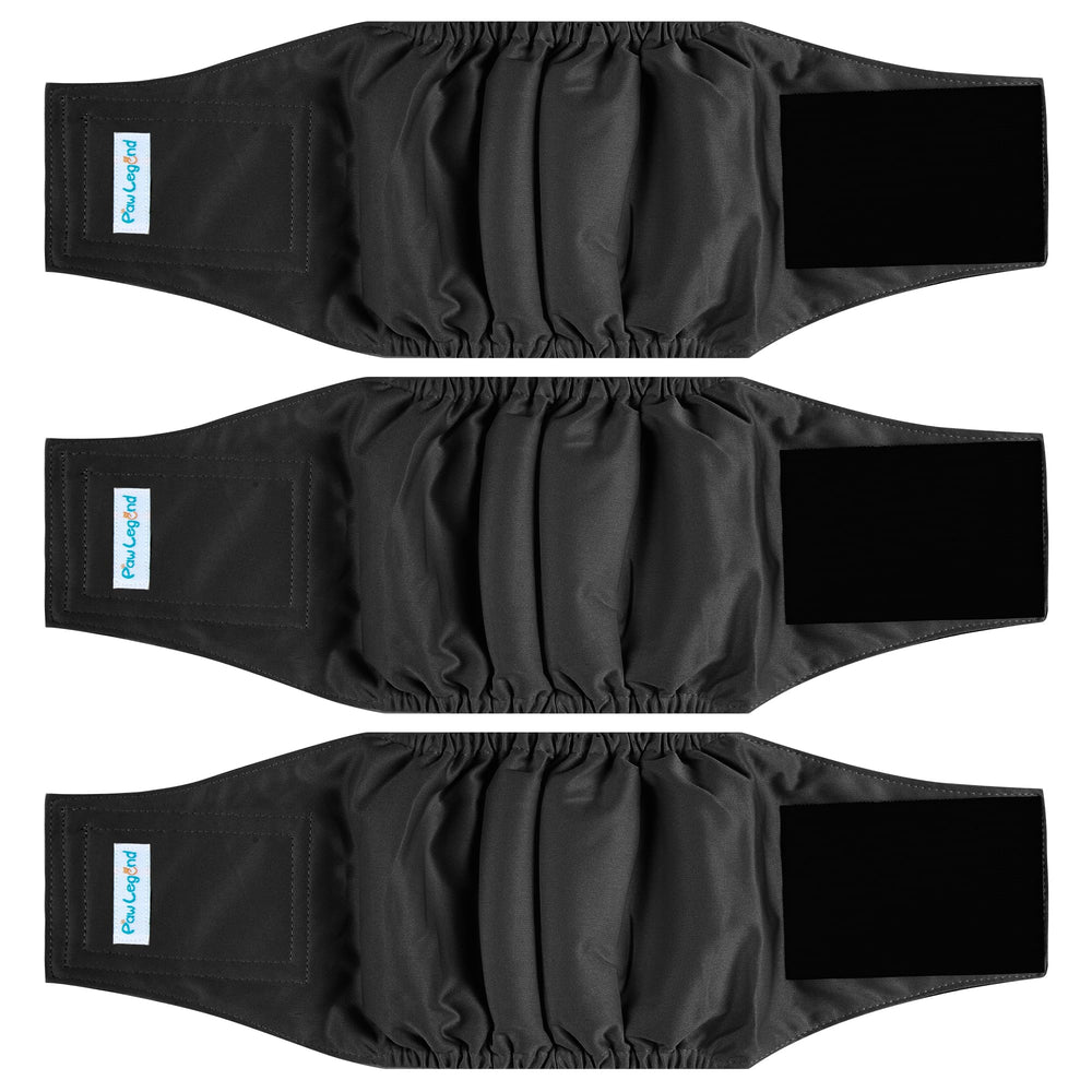 Paw Legend bande ventrale lavable noire, aperçu du produit et confort.