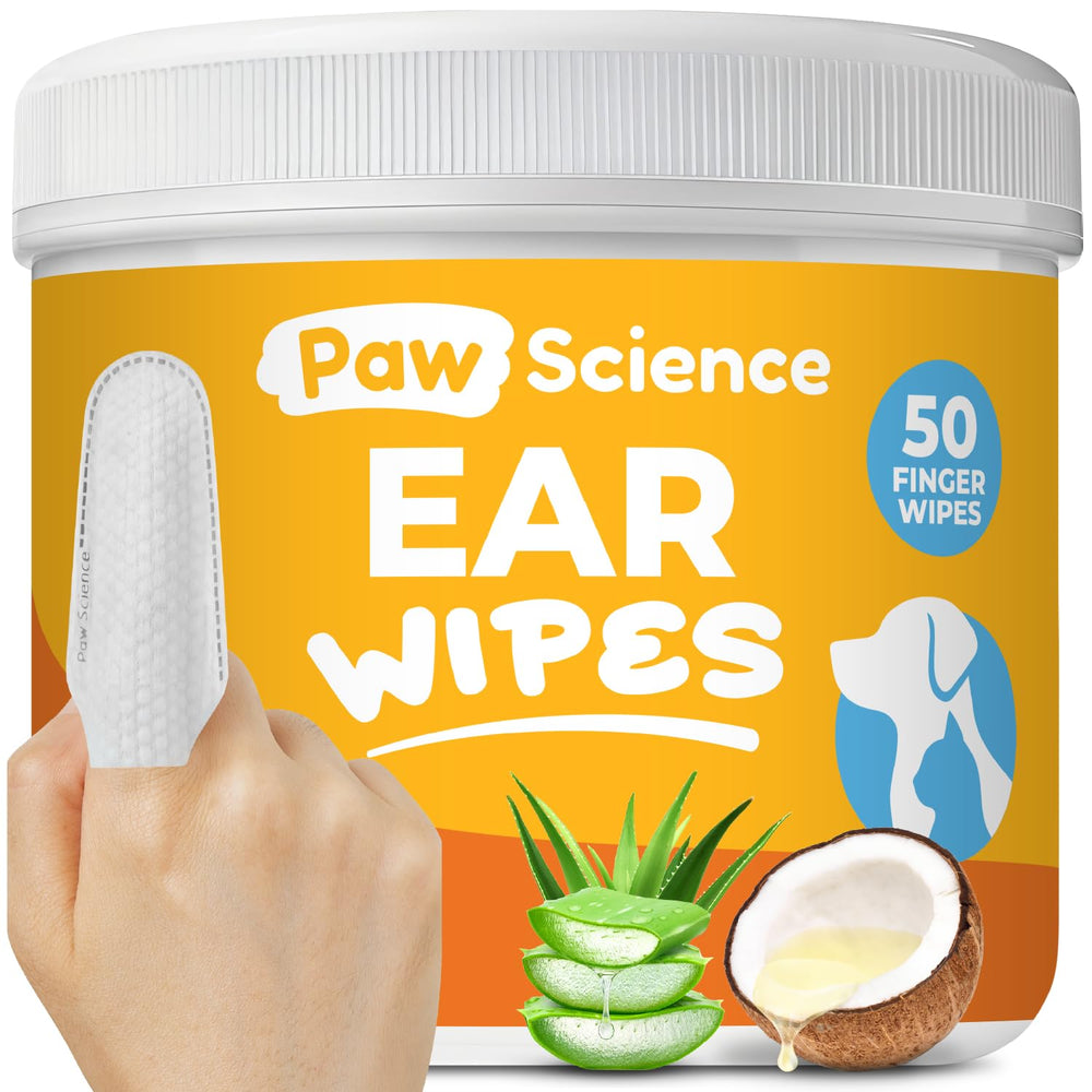 Lingettes Paw Science – nettoyage en douceur des oreilles pour chiens et chats.