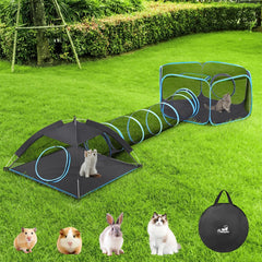 Pawaboo enclos extérieur pour chats avec maille hexagonale – vue claire et sécurisée