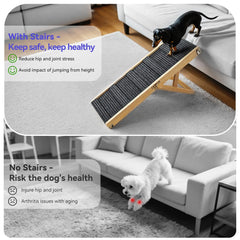 Rampe Pawaboo hauteur reglable 13-21 pouces pour chien, accès facilité.