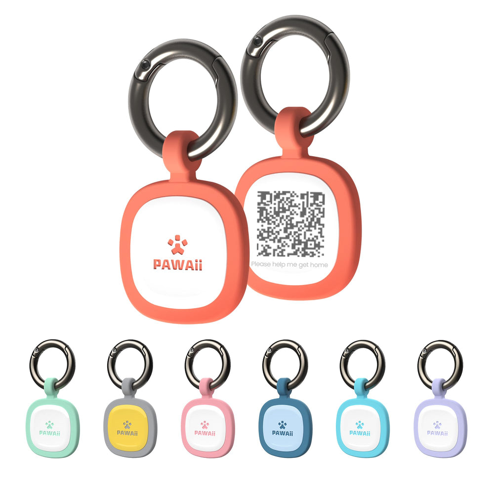 Tag QR Pawaii pour chien rouge brillant, localisation rapide en cas de perte.