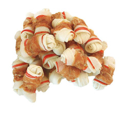 Pawant os à mâcher enveloppé poulet, idéal pour petites races et soutien à la mastication.