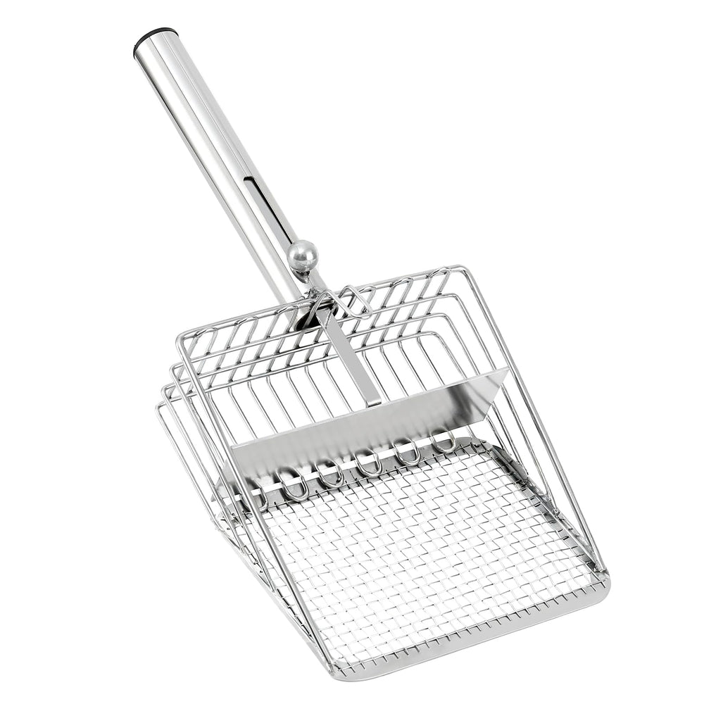 Pawccoli Pelle-litière acier inox grand format pour nettoyage rapide.